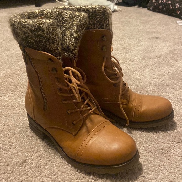 Charlotte Russe Shoes - Brown leather boots (Size 6)
